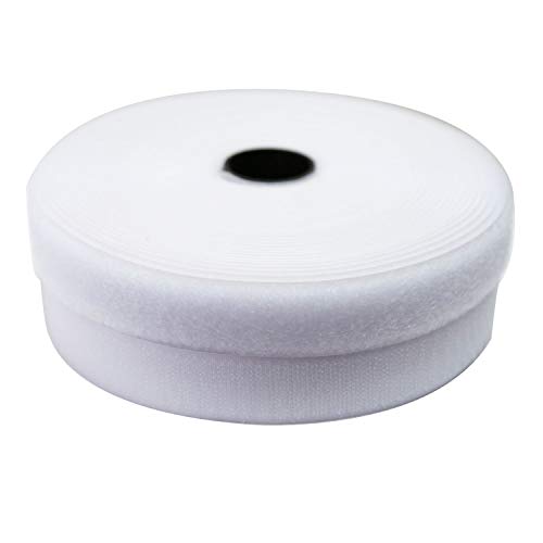 Vkey 25mm(1") Width 10 Meters Sew-On Hook and Loop Fastener Tape Nylon Strips Fabric Non-Adhesive Back White - Thumbnail 6
