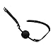 iEFiEL PU Leather Paly Buckle Belt Silicon Mouth Ball Open Breathable Mouth Gag For Men Woman (Black)