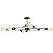 UNITARY Brand Black Metal Sputnik Farmhouse Bedroom Semi Flush Mount Ceiling Light Fixture with 8 E26 Bulb Sockets, Hallway Light Fixtures Ceiling Mount, Industrial Close to Ceiling Light Fixtures