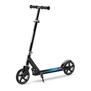 ENKEEO Kick Scooter, Scooters for Adult with 220 lbs Capacity Big Wheels, Height Adjustable Handlebar Portable Oversize…