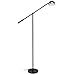 Brightech Gabriel - LED Reading and Craft Floor Lamp, for Living Rooms, Bedrooms & Offices – Modern Standing Task Light - Adjustable Arm, Omnidirectional Head - Industrial Black Pole