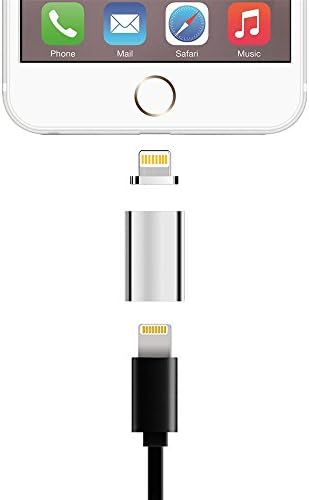 Ablerv iPhone 8 / X / 7 Lightning to Magnetic Lightning Male Charger Converter Adapter for iPhone 7 Plus 6S 6S Plus 5s Lightning to Magnetic Lightning - sliver