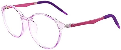 modesoda Kids Round Nerd Glasses Flexible Eyeglasses with Clear Lenses Non-Prescription for Children Oversized