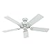 Hunter Fan Company, 53062, 52 inch Studio Series White Ceiling Fan with LED Light Kit and Pull Chain