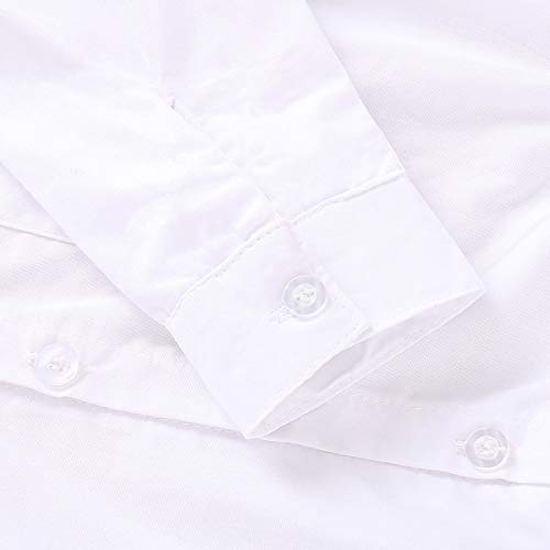 ROMPERINBOX Infant Baby Boys Dress Shirt Bodysuit Formal Long Sleeve Rompers for Wedding Party (White, 18-24 Months)