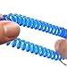 Bluecell Pack of 6 Plastic Wrist Coil Wrist band Key Ring chain for Outdoor Sport (Blue)