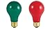 GoodBulb Christmas Light Bulbs - 60 Watt A19 Shape - Red and Green Light Color - Dimmable - E26 Base (Pack of 2 Bulbs)
