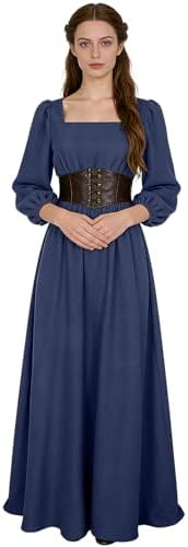 Vestido Tradicional Irlandés Para Mujer – Estilo Medieval Renacentista Con Corsé, Mangas Acampanadas Y Escote Cuadrado, Para Halloween Y Cosplay