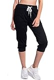 SPECIALMAGIC Women's Sweatpants Cropped Pants Jogger Running Pants Lounge Loose Fit Drawstring Waist with Side Pockets