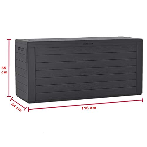 Kreher Kompakte Kissenbox/Aufbewahrungsbox in Anthrazit mit 280 Liter Nutzvolumen. Robust, abwaschbar und einfach im Aufbau! – Bild 4