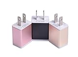 USB Wall Charger, URmaker 3Pack 5V/1A Universal Portable Travel Adapter High Speed USB Charger Plug for iPhone 7, 7 Plus, 6S, 6S Plus, iPad, Samsung S8 S7, LG G5 G4, HTC and More, Black Gold Rose Gold