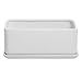 MyGift 10 Inch Modern Unglazed White Ceramic Indoor Plant Pot with Drainage Hole, Rectangular Succulent Planter Window Box with Removable Saucer, 2 Pack