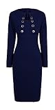 HOMEYEE Women's Sexy Fashion Long Sleeve Wear to Work Bodycon Dress B10
