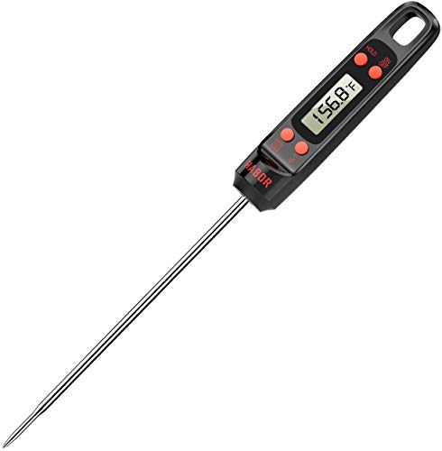 Meat Thermometer, Habor Digital Cooking Thermometer, Instant Read Kitchen Thermometer, 5.5'' Long Probe, Hanging Hole, ºF/ºC, Auto-off for Food, BBQ, Water, Sugar, Milk, Yogurt, Turkey, Grill, Wine