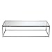 Eurø Style Sandor Clear Glass Top Coffee Table, Chromed Steel Base