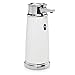 mDesign Decorative Hands Free, Touchless Automatic Hand Soap Dispenser Pump with Infrared Motion Detector Activated Sensor Light for Kitchen and Bathroom Sinks, Countertops - White/Chrome