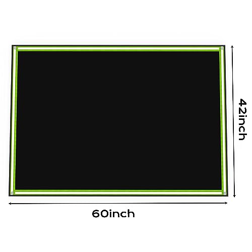 plrosnmy 60 x 40 inch Under Grill Mats for Outdoor Grill,Fireproof Mat for Lawn, Waterproof Oil-Proof Grill Floor Pads Fire Pit Mat Fireplace Mat,Reflective Trim for Nighttime Use.