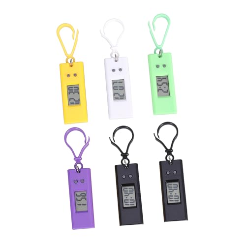 MUSISALY 6pcs Electronic Watch Keychain Pocket Watch Chain Small Hanging Digital Portable Key Ring Great for Random Color