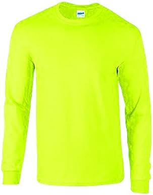 Gildan Mens Plain Crew Neck Ultra Cotton Long Sleeve T Shirt Xl New Safety Green Buy Online At Best Price In Uae Amazon Ae