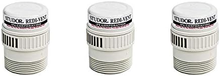 Studor 20349 REDI-VENT Air Admittance Valve, 1-1/2" or 2" ABS Adapter, White (3-(Pack))