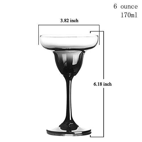 image for HOMQUEN Crystal Margarita Party Glass 6-Ounce, 6.2