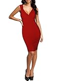 Fashion Sexy Lovely Celeb Womens Deep V Bodycon Evening Party Dress Red Green