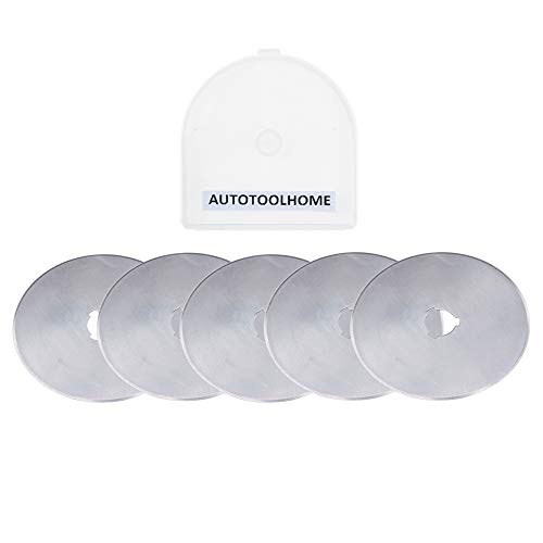 AUTOTOOLHOME Rotary Cutter Blades 60mm 5 Pack SKS-7 Replacement Rotary Blade Cutting Paper Fabric Patchwork Sewing Quilting Scrapbooking Tool