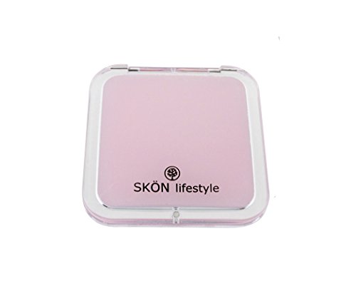 SKN lifestyle - Missy, Stylish 10X/1X Personal Compact Glass Mirror - Strong 10X magnification and traditional 1X mirror, Full 180 degree opening, Effortless magnetic closure and opening - Pink