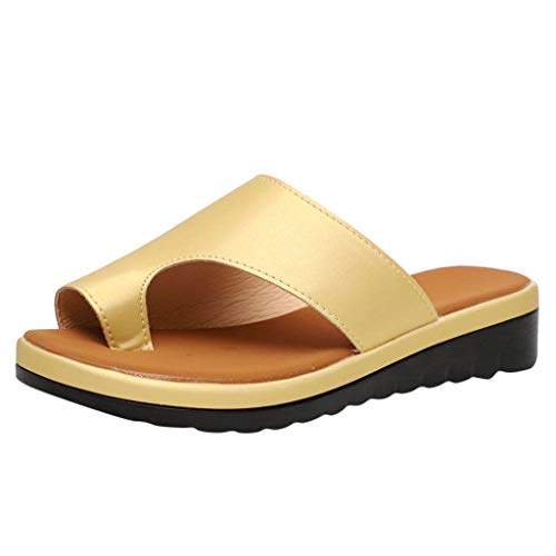 2019 New Women Comfy Platform Toe Ring Wedge Sandals Shoes Summer Beach Travel Shoes Comfortable Flip Flop Shoes
