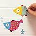 Ocean Fish Wall Decals – Sea Whale Turtle Tropical Creatures Bathroom Stickers - Cartoon Decorative Bathroom Wall Decal for Kids [>50 Art Decals]