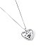 S925 Sterling Silver Puppy Dog Cat Pet Paw Print Love Heart Pendant Necklace 18 inches