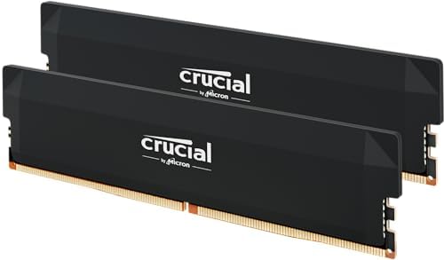 Crucial Pro DDR5 RAM 64GB Kit (2x32GB) 6000MHz CL40, Overclocking Desktop Gaming Memory, Intel XMP 3.0 & AMD Expo Compatible – Black CP2K32G60C40U5B