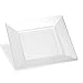 EDGE CLEAR PLASTIC PARTY DISPOSABLE PLATES | 9 Inch Hard Square Wedding Dinner Plates, 20 Ct | Elegant & Fancy Heavy Duty Hard Party Supplies Salad Plates for Holidays & Occasions