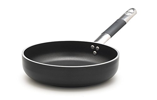 Pentole Agnelli ALSC2111SSPIC28 Alblack Pan Aluminum Pan, 5 mm Thickness, 10 mm Induction Bottom, with Cool Stainless Steel Tubular Handle, 28 cm, Black