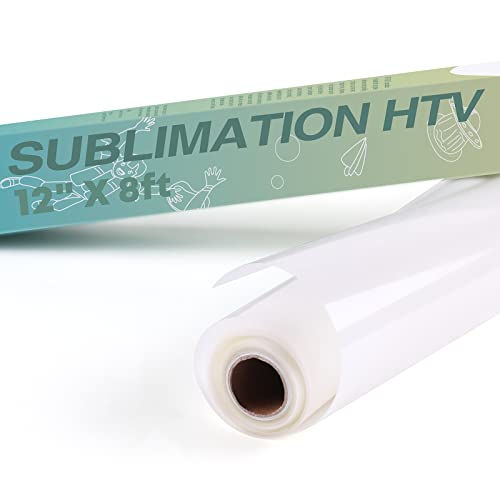 HTVRONT Clear HTV Vinyl for Sublimation 12" X 8FT Matte Sublimation