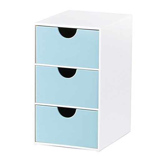 Storage Organizer, Haoun 3 Layers Desk Storage Drawer Unit,Use for Room,Office (Blue)