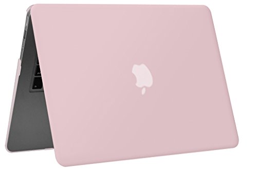 UESWILL Smooth Soft-Touch Matte Hard Shell Case Cover for MacBook Air 13" (Model: A1466/A1369) + Microfibre Cleaning Cloth, Rose Quartz