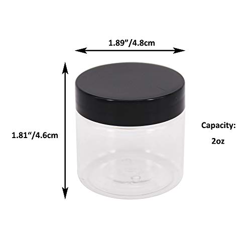 20 pack 2 OZ Round Clear Plastic Slime Jars With Lids, PET Containers, Storage Jars, Travel Jars For Cosmetic, Makeup, Organization by ZMYBCPACK