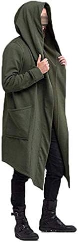 Mens Long Sleeve Cardigan Jackets Solid Overcoat Open Front Cardigans with Pocket