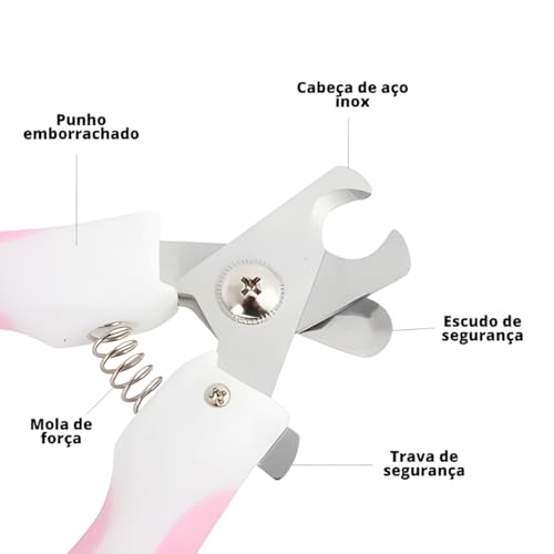 Cortador de Unhas Premium para Pets Cachorro Gato com Lixa Kit 2 Peças em Aço Inoxidável Alicate de Higiene Ferramenta de Cuidados Porte Pequeno Médio Grande
