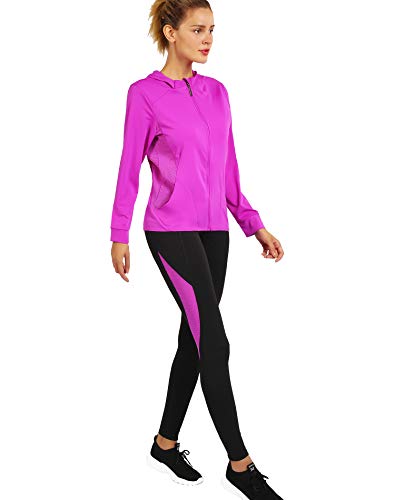 Activewear Sets for Women-Track Leggings Pants Hoodie Jackets 2 Piece Set Tracksuits Yoga Outfit Jogging Workout Set Gymwear Darkmagenta