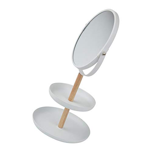 joyMerit Makeup Mirror Single Sided Vanity Mirror Vintage Metal Cosmetic Mirror Round Beauty Mirror Handmade Make Up Mirror for Dresser Vanity Table Desk