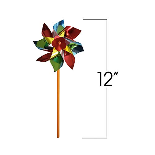 image for ArtCreativity 6 Inch Pinwheels Set - Pack of 12 - Assorted Colors - Fu