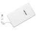 WECODO Slim Portable Charger 5000mAh Power Bank Battery Charger with Built-in Cable Compatible with iPhone, iPad, Samsung and More
