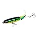 Discover Fish Fishing Lures with Rotating Tail for Saltwater Freshwater - Topwater Hard Bait with Treble Hooks for Muskie Musky Pike Bass Trout Walleye, 4.0 inch 0.5 oz Golden Green