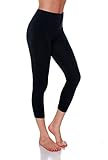 Emmalise Women Seamless Capri Layering Leggings - Black, Plus Size