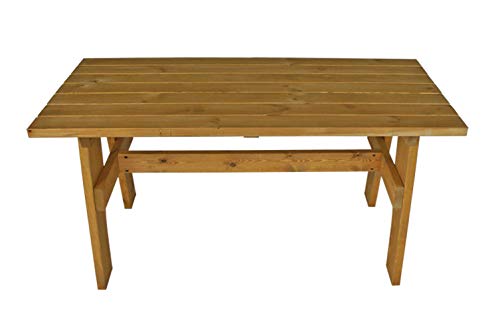 DEGAMO Gartengarnitur Freital 150cm 4-teilig, 2X Stuhl, 1x Bank 150cm 3-sitzer und 1x Tisch 72x150cm, Kiefer lackiert, Outdoor – Bild 8