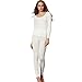 Liang Rou Women's Scoop Neck Long Johns Ultra Thin Modal Thermal Underwear Top & Bottom Set
