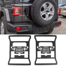 Nkcar Iron Black B Style Car Tail Lamp Decoration Cover（flatbed tricycle） 2PCS for Jeep Wrangler JL 2018