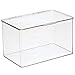 mDesign Plastic Playroom and Gaming Storage Organizer Box Containers with Hinged Lid for Shelves or Cubbies, Holds Small Toys, Building Blocks, Puzzles, Markers, Lumiere Collection, Clear